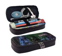 YINGD Corpse Bride Pencil Case Brown Leather Pen Bag Student Stationery Pouch Holder Organizer for School Office Supplies for Kids Teen Adult