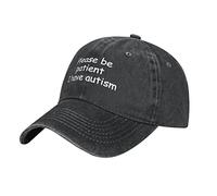 YINGD Cowboy Baseball Cap Please Be Patient I Have Autism Hat Adjustable Casual Washable Sun Hat for Men Women Unisex Sport Hat
