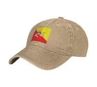 YINGD Cowboy Baseball Cap Sicilian Flag Hat Adjustable Sports Cap Breathable Unisex Casual Caps for Men and Women Natural