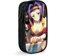 YINGD Cowboy Bebop Faye Valentine Pen Bag D Custom Printing Large Capacity Double Zipper Pencil Case for Office School Travel-Black SAOE