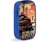 YINGD Cowboy Bebop Pencil Case D Custom Printing Large Capacity Double Zipper Pencil Bag for Office School Travel-Blue SAOE