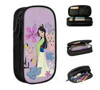 YINGD Creative Mulan Princess Beaty Cartoon Pencil Case Cute Mushu Pencilcases Pen Box Kid Big Capacity Bag School Supplies Stationery