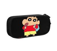 YINGD Creyon Shin-chan Pencil Case Compact Zipper Pouch - Double Layer Design for Stationery, Art Supplies, Cosmetics Storage