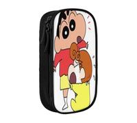 YINGD Creyon Shin-chan Pencil Case for Busy Professionals - Sleek Design with 5 Pen Slots & Hidden Pocket (Custom Logo)