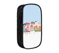 YINGD Creyon Shin-chan Pencil Case for Retro Style Lovers - Vintage Print Oxford Fabric with Brass Zipper (Gift Box)