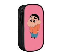 YINGD Creyon Shin-chan Pencil Case with Detachable Strap - Oxford Cloth Multi-Pocket Bag for Pens, Tools, Cosmetics