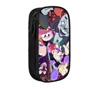 YINGD Cuphead Mugman Pencil Case Large Capacity Double-Layer Pen Bag School Stationery Pouch Organizer Office Supplies Pencase for Kids Adult