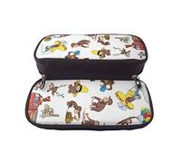 YINGD Curious George (8) Large Capacity Pencil case Anime Makeup Pouch Multi-Functional for Boys Girls Children Elementary School Students Junior high schoo