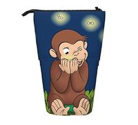 YINGD Curious George Pencil Case Expandable Peanuts Organizer Bags Retractable Cute Large Capacity Boy Girl Stationery Pouch Lightweight for School Office cc92