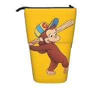 YINGD Curious George Pencil Case Expandable Peanuts Organizer Bags Retractable Cute Large Capacity Boy Girl Stationery Pouch Lightweight for School Office SH142