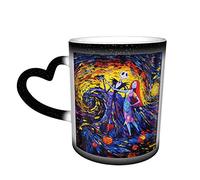 YINGD Custom Color Changing Coffee Mug for Men Women The Before Christmas Jack and Sally Heat Sensitive Cup Gift Ceramic 12 Oz