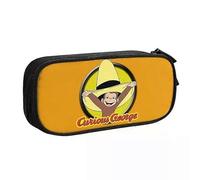 YINGD Custom Cute Cute Curious George Monkey Pencil Case for Girl Boy Large Storage Stationery Bag School Supplies