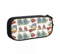 YINGD Custom Cute Lightning McQueen Pencil Case for Girls Boys Sport Racing Car Large Capacity Pen Box Bag School Accessories