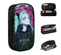 YINGD Cute Cyberpunk Edgerunners Rebecca Anime Pencil Case Pencilcases Pen Holder Kids Big Capacity Bag Students School Stationery