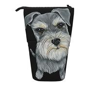 YINGD Cute Schnauzer Dog Pattern Pencil Case Expandable Peanuts Pencil Case Retractable Cute Large Capacity Boy Girl Stationery Pouch Lightweight for School Office JI158