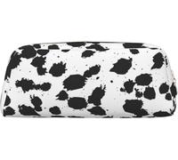 YINGD Dalmatian Print Pattern PVC Pencil Case Stationery Organizer Pouch Bag Pen Box Portable Pencil Bag for Office