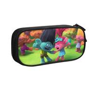 YINGD Dance Trolls World Tour Pencil Case Large Capacity Pencilcase Double-Layer Pen Bag School Stationery Pouch Organizer Office Supplies for Kids Adult