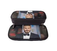 YINGD David Beckham Pencil Case Brown Leather Stationery Organizer for School Kids & Adults