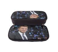 YINGD David Beckham Pencil Case Multi-Functional Brown Leather Bag for Pens & Small Items