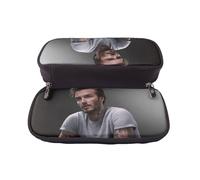 YINGD David Beckham Pencil Case Multi-Functional Brown Leather Case for Pens & Cosmetics