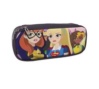 YINGD DC Super Hero Girls Pencil Case Stylish PU Leather Zip Bag for Artists Writers & Students