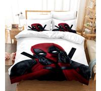 YINGD Dead-pool 3 PCS Comforter Set with 2 Pillowcases,Deadpoo-l Bedding Set Sheet Set for Kids Adults,All Season Lightweight