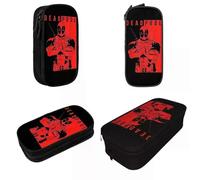 YINGD Deadpool Two-Toned Portrait Graphic Pencil Case Creative Pen Bag for Student Large Storage Office Gifts Pencilcases