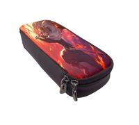 YINGD Demon Slayer Pencil Case Compact Leather Zip Bag for Easy Carry & Organization