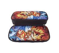 YINGD Demon Slayer Pencil Case Durable Brown PU Leather Pouch for Pens & Accessories