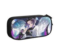 YINGD Demon Slayer Pencil Case Eco-Friendly Travel Bag - Waterproof Oxford Cloth for Artists, Students, Makeup Lovers