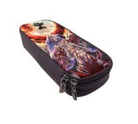 YINGD Demon Slayer Pencil Case Fashionable PU Leather Zip Case for Pens Pencils & Small Electronics