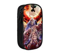 YINGD Demon Slayer Pencil Case for Artists on The Go - Water-Resistant Oxford Cloth with Brush Loops & Pen Slots
