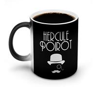YINGD Detective Poirot Color Changing Mug Home Office Coffee Mugs Mysterious Changes with Temperature Ceramic Creative Cup Tableware Design Birthday 330ml