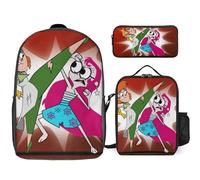 YINGD Dexter's Laboratory Backpack Class Act Ensemble Stylish Bookbag with Gourmet Lunch Companion