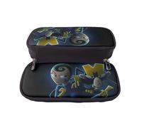 YINGD Dexter's Laboratory Pencil Case Durable Leather Pen Organizer with Elastic Bands & Zipper