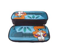 YINGD Dexter's Laboratory Pencil Case High-Quality Brown PU Leather Organizer for School & Office