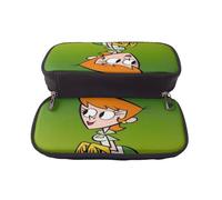YINGD Dexter's Laboratory Pencil Case Spacious PU Leather Holder for Stationery Art Supplies Accessories
