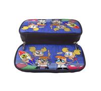 YINGD Dexter's Laboratory Pencil Case Versatile PU Leather Case for Writing Tools & Beauty Essentials