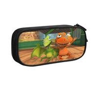 YINGD Dinosaur TrainPencil Case for Minimalist Users - Slim Profile with 2 Zipper Pockets & Pen Loops (Water-Resistant)