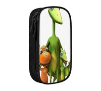 YINGD Dinosaur TrainPencil Case with Velcro Patch Panel - Customizable Emblem Design for Schools, Teams, Events