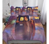 YINGD Doctor Who Comforter Cover Set with Hidden Zipper Closure - Luxurious Microfiber Movie Bedding, 3-Piece Set with Striking 3D Print And Pillowcases, for Boys And Girls King
