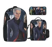 YINGD Doctor Who The Animated Series Backpack Academic Pioneer Set Trailblazing Bookbag with Explorer Lunch