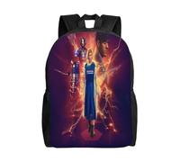 YINGD Doctor Who The Animated Series Backpack for Work and Travel, Durable Rucksack with PVC Bottom, Large Capacity Bag for Laptop and Essentials