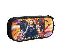 YINGD Doctor Who The Animated Series Pencil Case for Office & School - Oxford Cloth Zipper Bag with 5 Pen Slots & 3 Mesh Pockets (Custom Logo)
