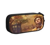 YINGD Doctor Who The Animated Series Pencil Case for Retro Style Lovers - Vintage Print Oxford Fabric with Brass Zipper (Gift Box)