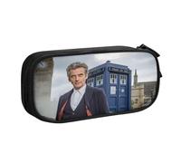 YINGD Doctor Who The Animated Series Pencil Case with 3 Mesh Dividers - Portable Zipper Bag for Stationery, Jewelry, Earphones (Polyester)