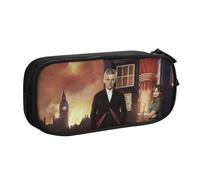 YINGD Doctor Who The Animated Series Pencil Case with Built-in Sharpener - All-in-One Storage for Pencils, Erasers, Rulers (School Use)