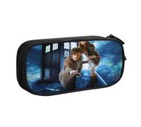 YINGD Doctor Who The Animated Series Pencil Case with Carabiner Clip - Attachable Oxford Fabric Bag for Backpacks, Belts, Luggage
