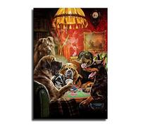 YINGD Dogs Playing Poker Game Funny Animal Wall Art Canvas Print Posters Home Decor Painting Pictures Living Room Bedroom Deco