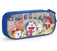 YINGD Doraemon Movie Leather Pencil Pouch D Custom Printing Large Capacity Double Zipper Leather Pencil Pouch for Office School Travel SAOE